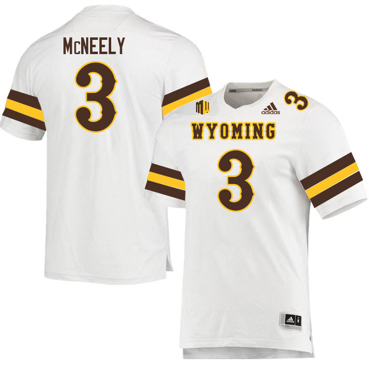 Wyoming Cowboys #3 Dawaiian McNeely College Football Jerseys Stitched Sale-White
